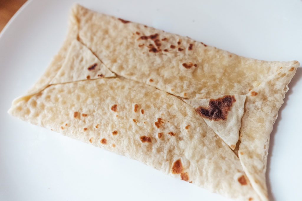 folding lefse to make kling