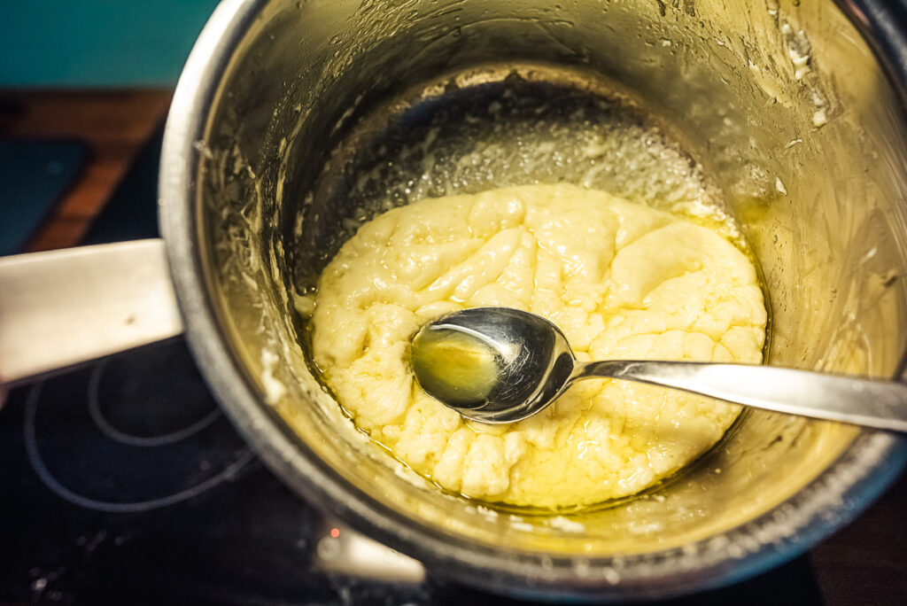 removing fat from rommegrot sour cream porridge