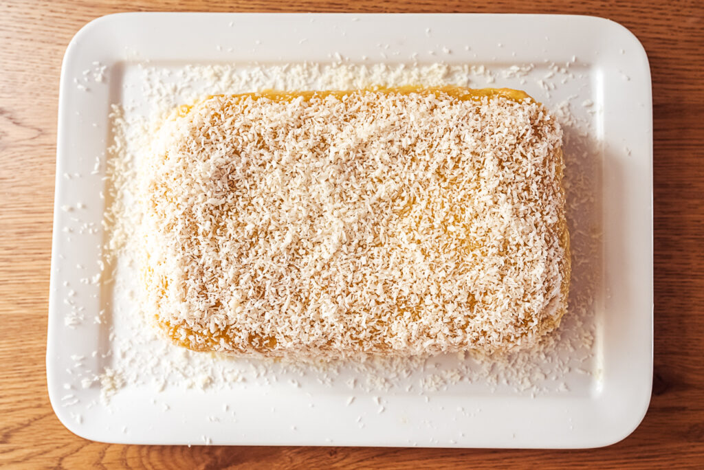 silvia cake coconut topping
