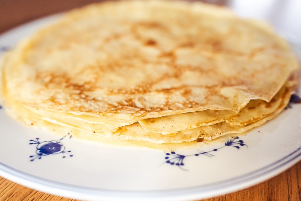 stack of pandekager Danish pancakes