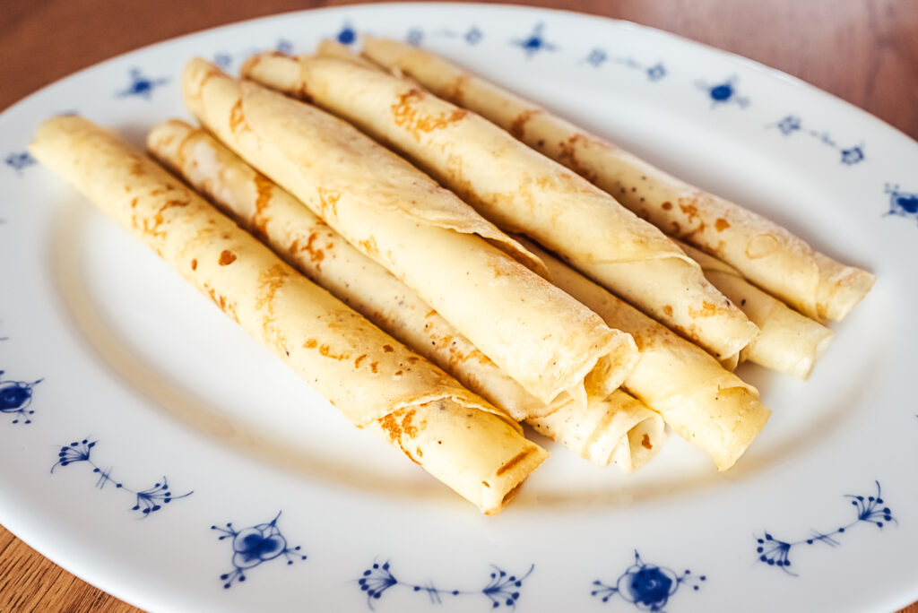 rolled pandekager Danish pancakes