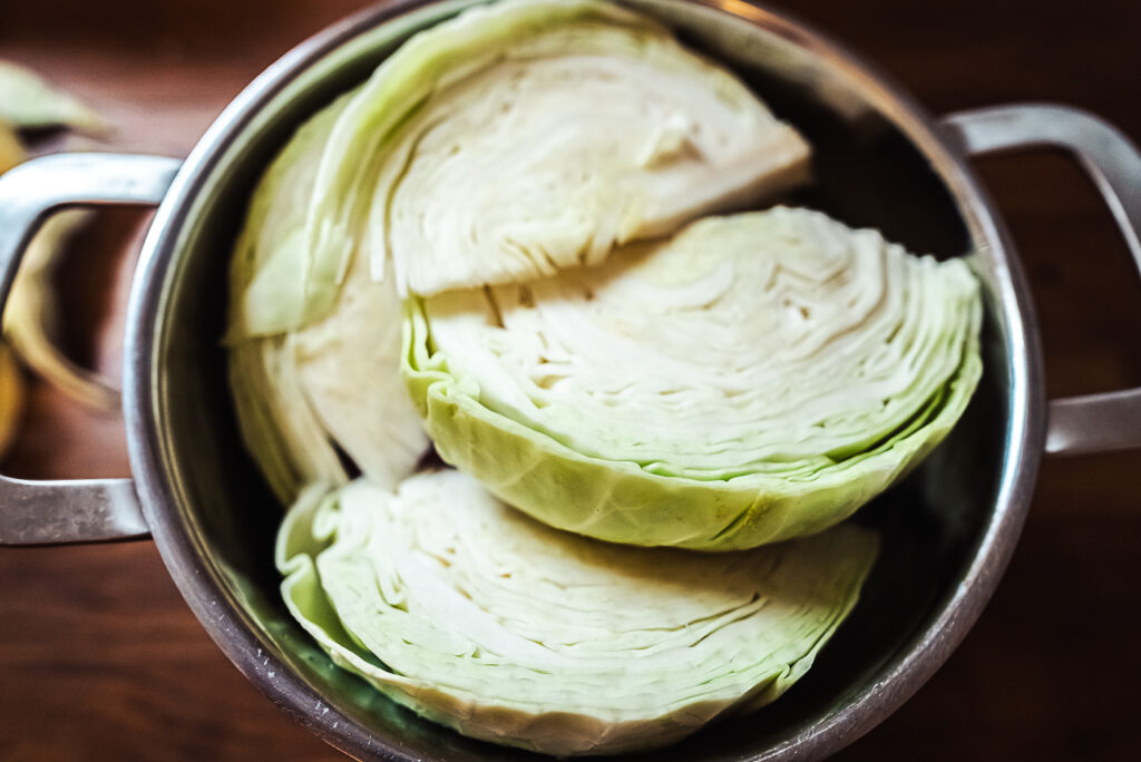 cabbage in a pot