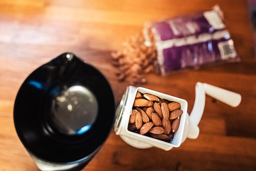 grinding almonds for kransekake