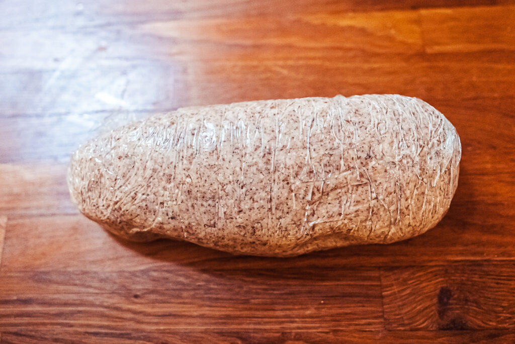 kransekake dough wrapped in cling film