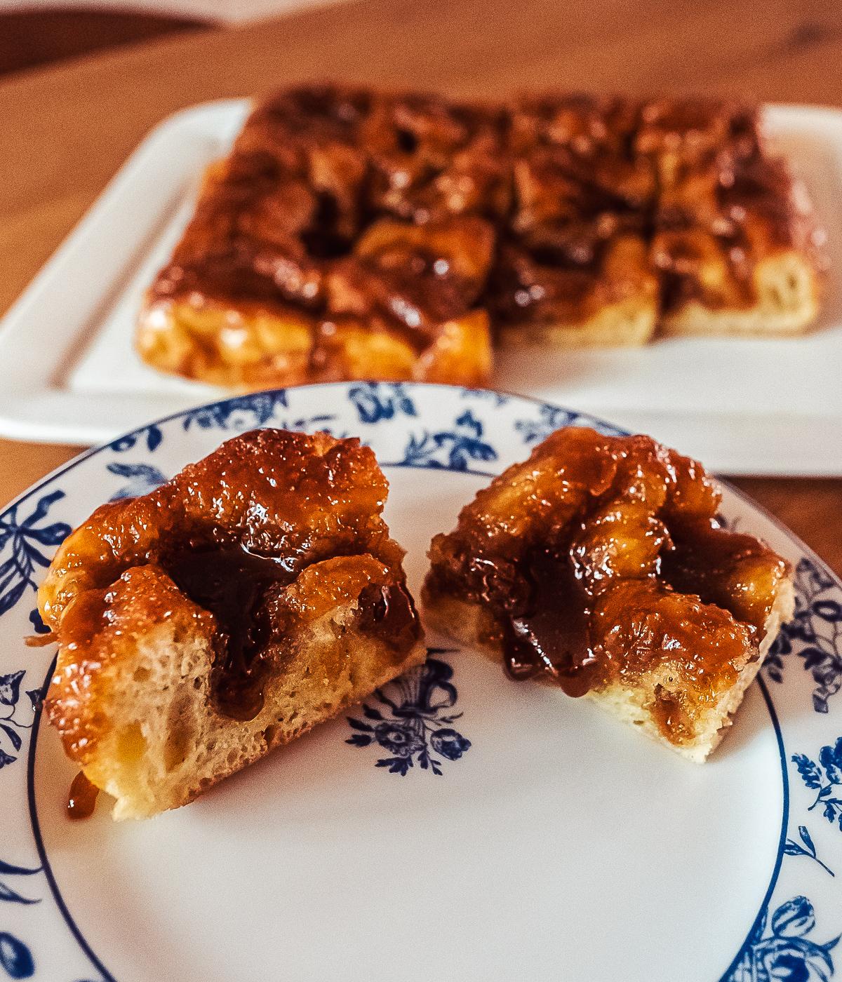 brunsviger danish coffee cake with caramel topping