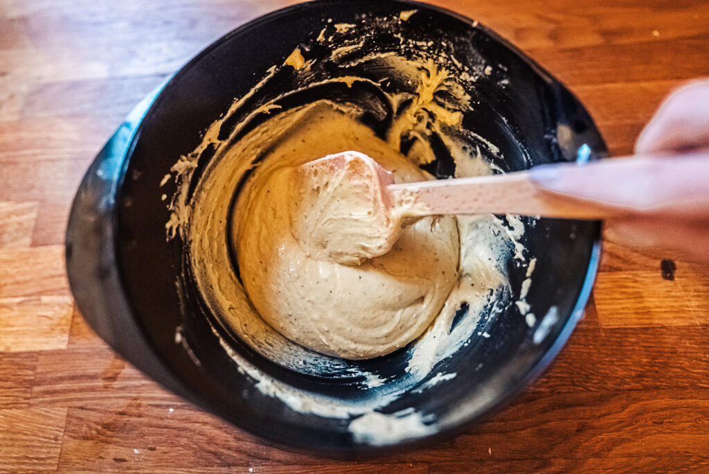 mixing fattigmann dough