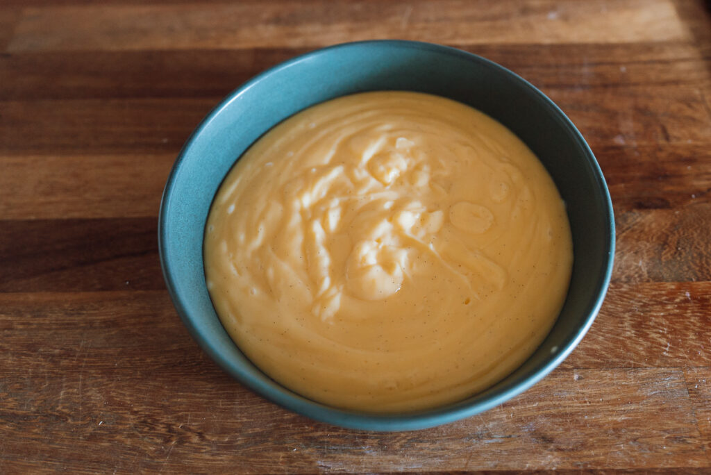 Norwegian vanilla custard in a bowl
