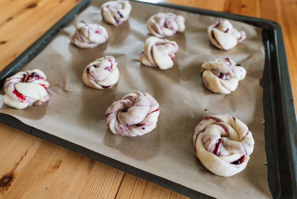 blueberry buns ready to bake