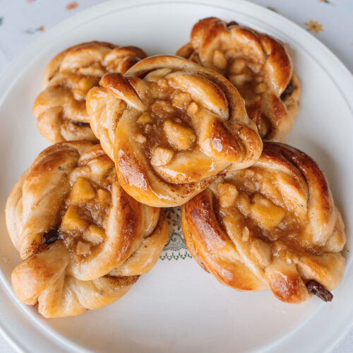 scandinavian apple buns on a plate